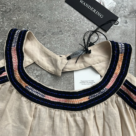 NWT Wandering Halter Boho Blouse, Cold-Shoulder Open Back Size 40 New w/Tag - Picture 14 of 16